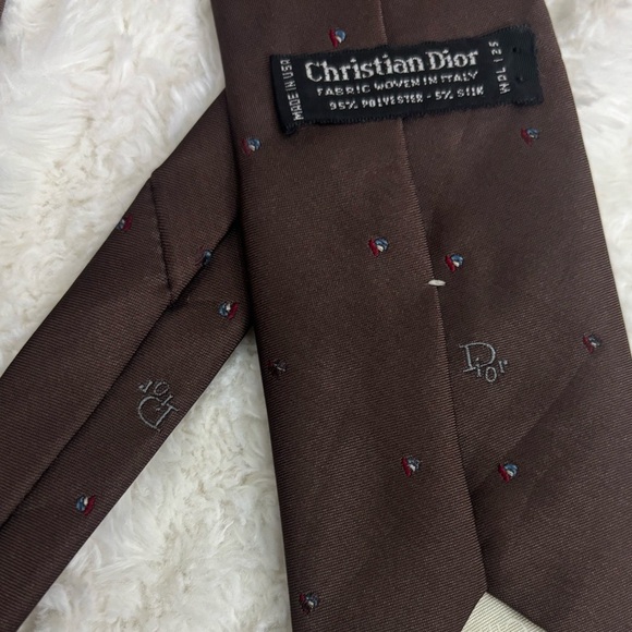 CHRISTIAN DIOR Men’s Vintage Silk Blend Tie Subtle Pattern - Picture 7 of 9